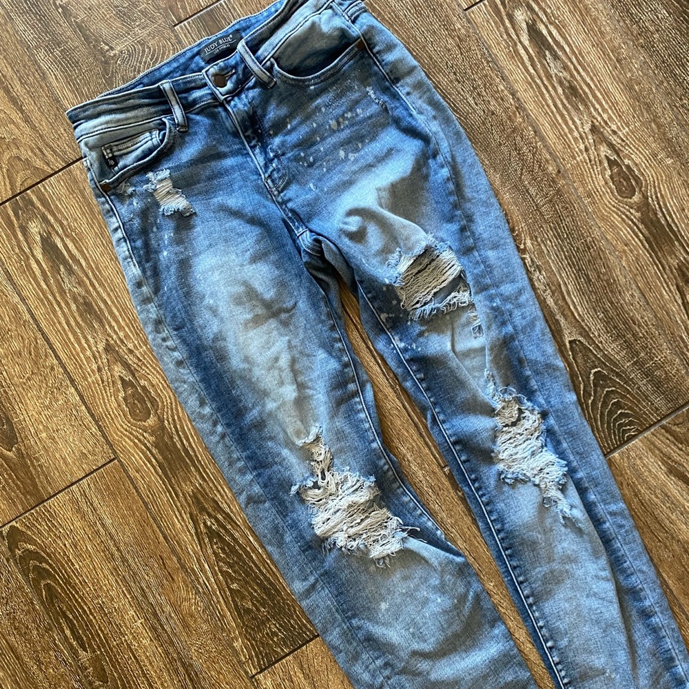JUDY BLUE LOS ANGELES skinny distress splash paint jean